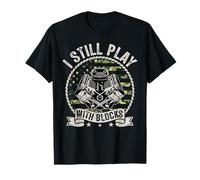 I Still Play with Blocks USA Flag Car Camouflage T-Shirt