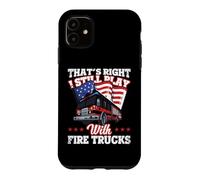 I Still Play with Fire Trucks American Flag Firefighter Coque pour iPhone 11