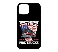 I Still Play with Fire Trucks American Flag Firefighter Coque pour iPhone 15