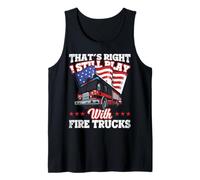 I Still Play with Fire Trucks American Flag Firefighter Débardeur