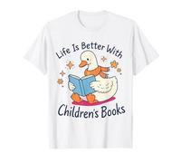 I Still Read Children's Books Cute Duck Reading Book Lover T-Shirt