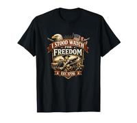 I Stood Watch for Freedom, 1776, Veteran Eagle Patriot, 250e T-Shirt