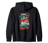 I Stop and Look At Trains Locomotive Humour Sweat à Capuche