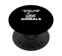 I Study Hard to Talk to Animals Zoology Humour for Zoologists PopSockets PopGrip Adhésif