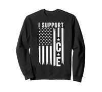 I Support Ice, Immigration Officers Drapeau Américain Sweatshirt