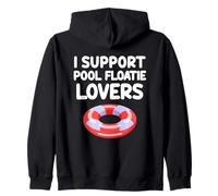I Support Pool Floatie Lovers Radeau Fête d'été Ocean Water Sweat à Capuche