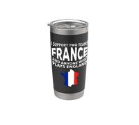 i support two team france and anyone who plays england Gobelet isotherme en acier inoxydable double paroi