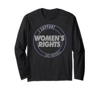 I Support Women's Rights and Wrongs Bold Text Graphic Manche Longue