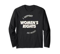 I Support Women's Rights and Wrongs Bold Text Graphic Manche Longue