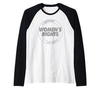 I Support Women's Rights and Wrongs Bold Text Graphic Manche Raglan
