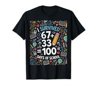 I Survived 100 Days of School 6 7 pour Enfants, étudiants, Enseignants T-Shirt