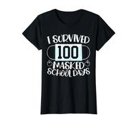 I Survived 100 Masked Days, Enseignant Étudiant T-Shirt Graphique avec Valeur