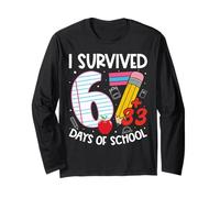 I Survived 67 + 33 Days School Kids Funny 100th Day School Manche Longue