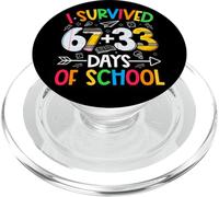 I Survived 67 + 33 Days School Kids Funny Math 100th Day PopSockets PopGrip pour MagSafe