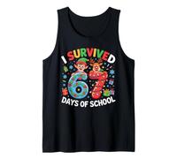 I Survived 67 Days of School Christmas Candy Cane Six Seven Débardeur