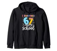 I Survived 67 Days of School Funny Back to School 100th Day Sweat à Capuche