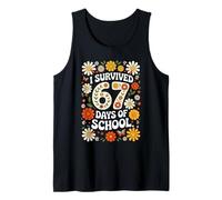 I Survived 67 Days of School Funny Teachers Student Floral Débardeur