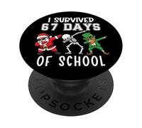 I Survived 67 Days of School Six Seven Meme Teacher Student PopSockets PopGrip Adhésif