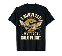 I Survived My First Solo Flight Aviation T-Shirt