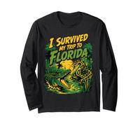 I Survived My Trip to Florida Funny Tourist Souvenir Manche Longue