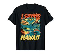 I Survived My Trip to Hawaii Vacation Shark Volcano Humor T-Shirt