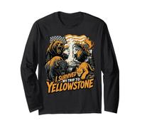 I Survived My Trip to Yellowstone Funny Tourist Souvenir Manche Longue