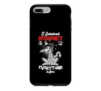 I Survived Residency Black Cat Residency Médecins de Remise des diplômes Coque pour iPhone 7 Plus/8 Plus