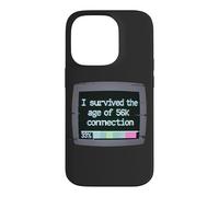 I Survived The Age of 56k Connection: Funny Dial-Up PC Humor Coque pour iPhone 14 Pro