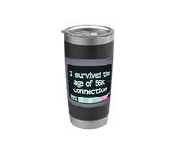 I Survived The Age of 56k Connection: Funny Dial-Up PC Humor Gobelet isotherme en acier inoxydable double paroi