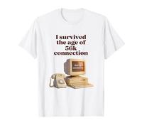 I Survived The Age of 56k Connection: Funny Dial-Up PC Humor T-Shirt