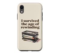 I Survived The Age of Rewinding: Funny Retro Cassette Humor Coque pour iPhone XR
