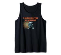 I Survived The AI Uprising! Cyberpunk Tech Humour Dystopian Débardeur