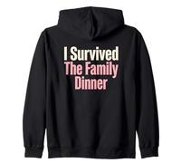 I Survived The Family Dinner Sarcastique Relative Humour Sweat à Capuche
