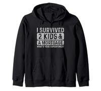 I Survived Two Kids Mortgage My Superpower Parent Humour Sweat à Capuche