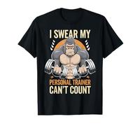 I Swear My Personal Trainer Can't Count Gym Workout Humour T-Shirt