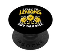 I Talk to Citrons They Talk Back Citrus Pun PopSockets PopGrip Adhésif