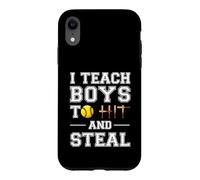 I Teach Boys to Hit and Steal | Cadeaux de Softball Coque pour iPhone XR
