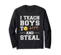 I Teach Boys to Hit and Steal | Cadeaux de Softball Manche Longue