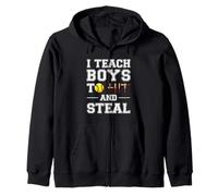 I Teach Boys to Hit and Steal | Cadeaux de Softball Sweat à Capuche