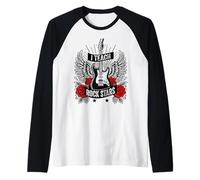 I Teach Rock Stars Rock&Roll Guitare électrique Professeur de musique Manche Raglan