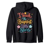 I Teach The Brightest Little Stars: Cute Text School Teacher Sweat à Capuche