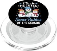 I Teach The Cute Snow Babies Teacher Christmas PopSockets PopGrip pour MagSafe
