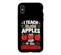 I Teach The Cutest Apples in The Orchard Cute Fall Teacher Coque pour iPhone X/XS
