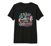 I Teach The Cutest Little Seahorses Teacher T-Shirt Haut de Gamme