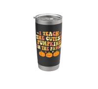 « I Teach The Cutest Pumpkins in Patch » Teacher Halloween Gobelet isotherme en acier inoxydable double paroi