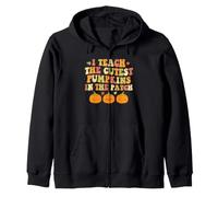 « I Teach The Cutest Pumpkins in Patch » Teacher Halloween Sweat à Capuche