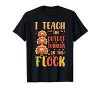 I Teach The Cutest Turkeys Thanksgiving Fall Teacher Autumn Teacher T-Shirt Graphique avec Valeur