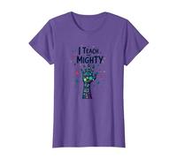 I Teach The Mighty Special Education Habilitation Educator T-Shirt, Femme, Violet chiné, XL