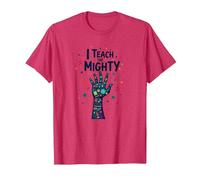 I Teach The Mighty Special Education Habilitation Educator T-Shirt, Homme, Rouge chiné, 3XL