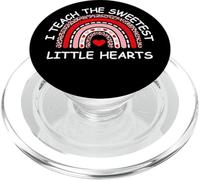 I Teach The Sweetest Hearts Rainbow Teacher Valentine's Day PopSockets PopGrip pour MagSafe